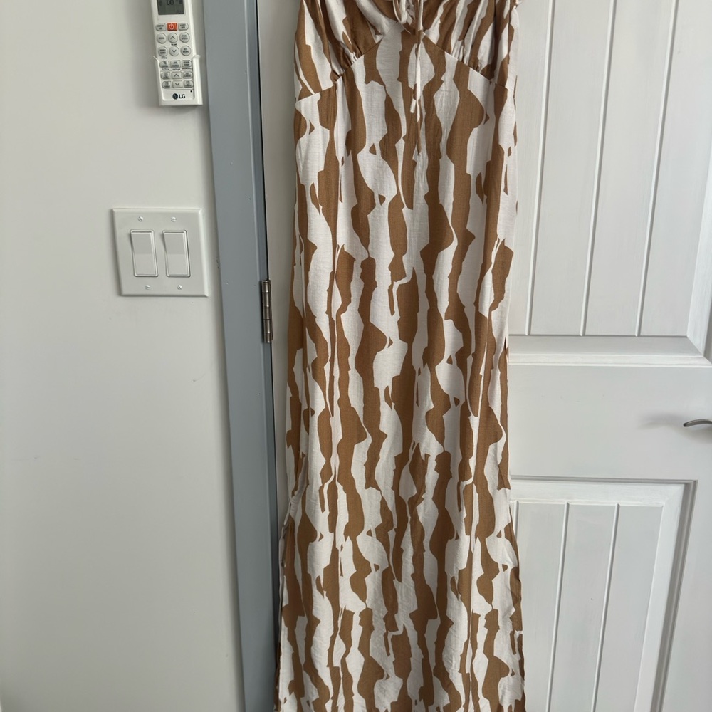 Monteau Brown and White Maxi Dress